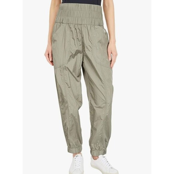 Free People The Way Home Jogger Womens Regular Large Green Pants Lightweight - Picture 5 of 5